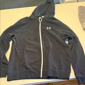 Under Armour Dark Hoodie with White Zip